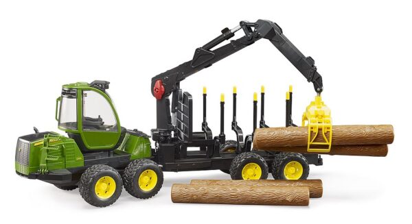 BRUDER  John Deere 1210E kuormatraktori kuormaajalla ja neljällä tukilla 02133