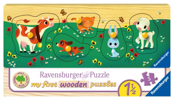 Eläinystävät, 5 palaa Ravensburger puinen palapeli