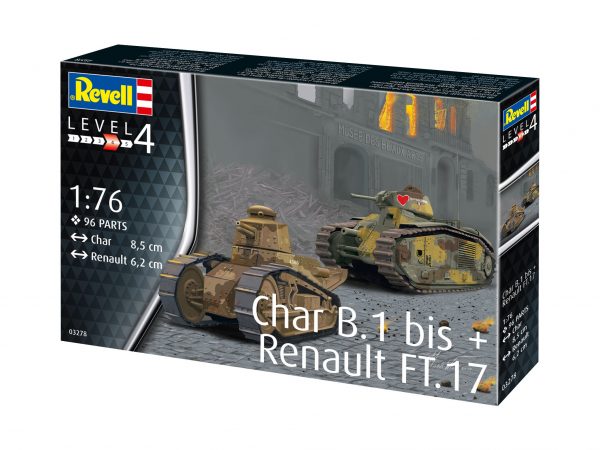 Revell plastic model Char. B.1 bis & Renault FT.17 1:76
