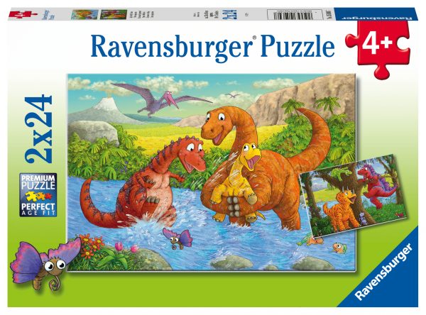 Hauskoja dinosauruksia, palapeli 2x24 palaa, Ravensburger