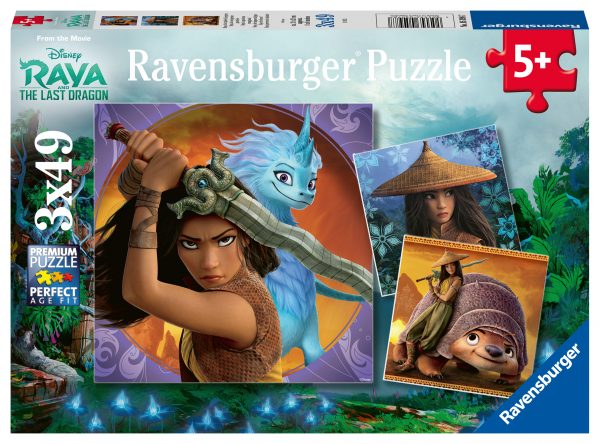 Raya ja viimeinen lohikäärme, palapeli 3x49 palaa, Ravensburger