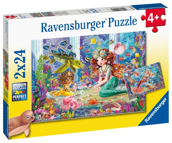 Merenneidot, palapeli 2x24 palaa, Ravensburger