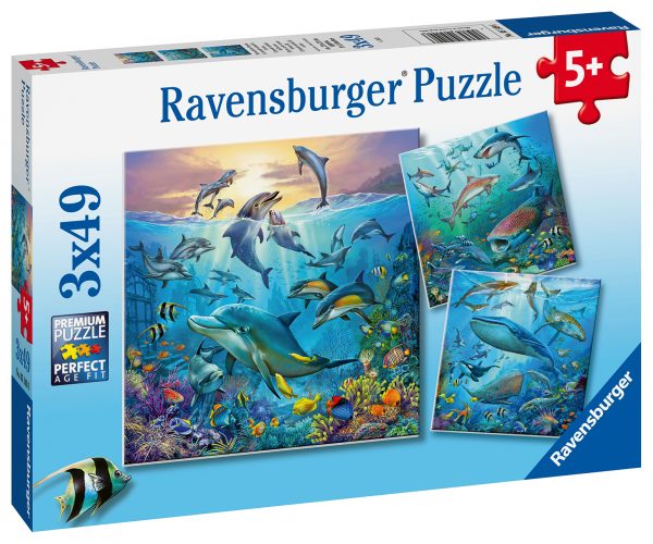 Vedenalainen maailma, palapeli 3x49 palaa, Ravensburger