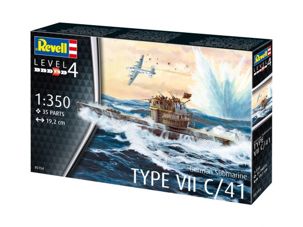 Revell plastic model German Submarine Type VII C/41 1:350