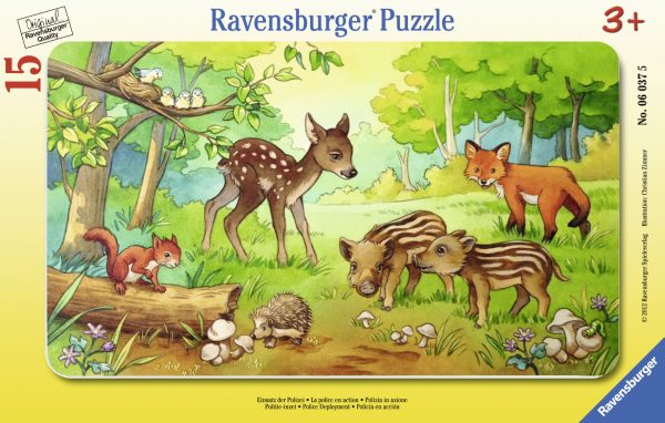 Ravensburger Frame Puzzle 15 pc Cute Wild Animals