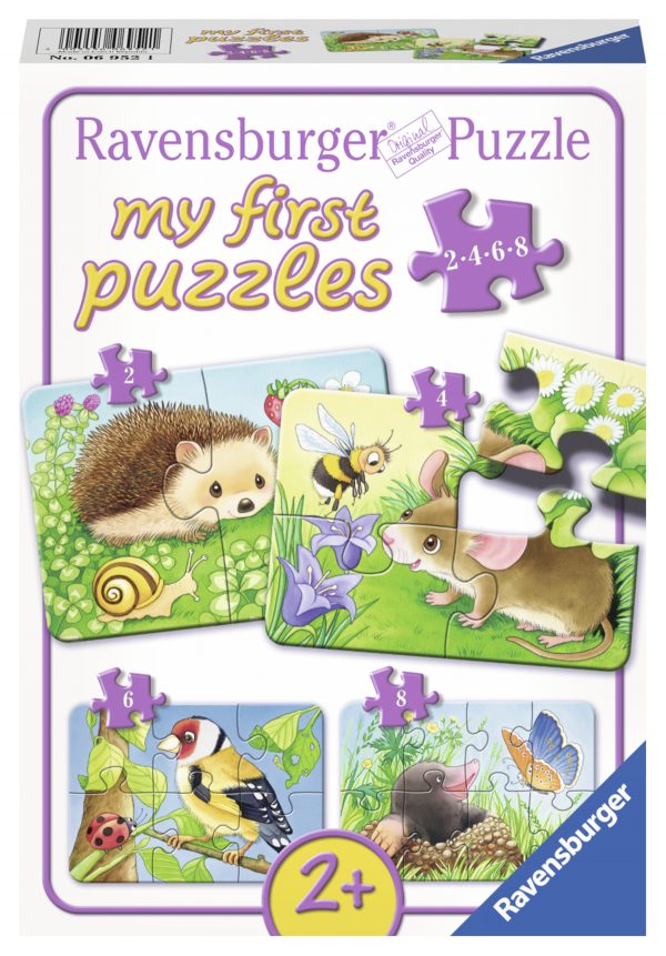 Siili, hiiri, lintu ja myyrä, minun ensimmäinen palapeli 4-6-8-10 palaa, Ravensburger