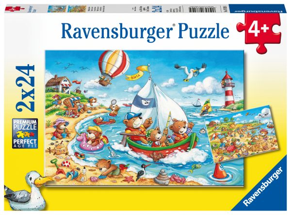 Loma meren rannalla, palapeli 2x24 palaa, Ravensburger