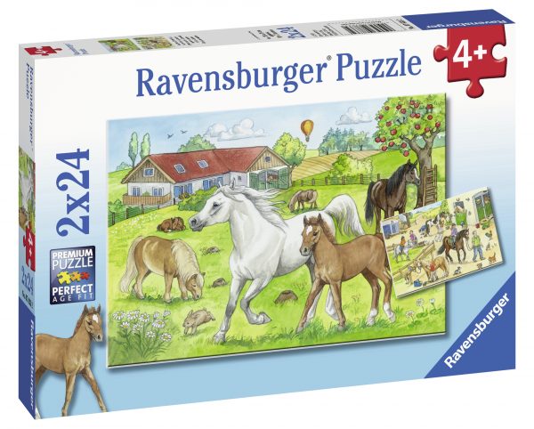 Hevostalli, palapeli 2x24 palaa, Ravensburger