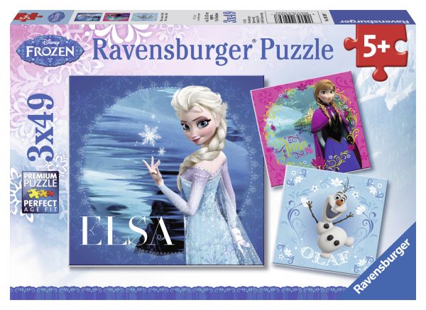 Disneyn lumikuningatar / Frozen, palapeli 3x49 palaa, Ravensburger