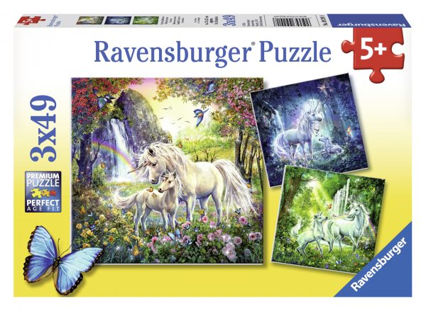 Kauniita yksisarvisia, palapeli 3x49 palaa, Ravensburger
