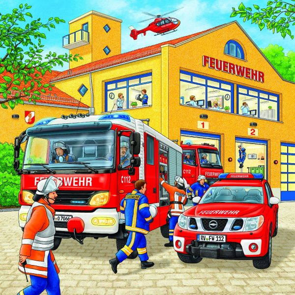 Palokunta, palapeli 3x49 palaa, Ravensburger