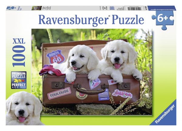 Travelling Puppies palapeli, 100 palaa Ravensburger
