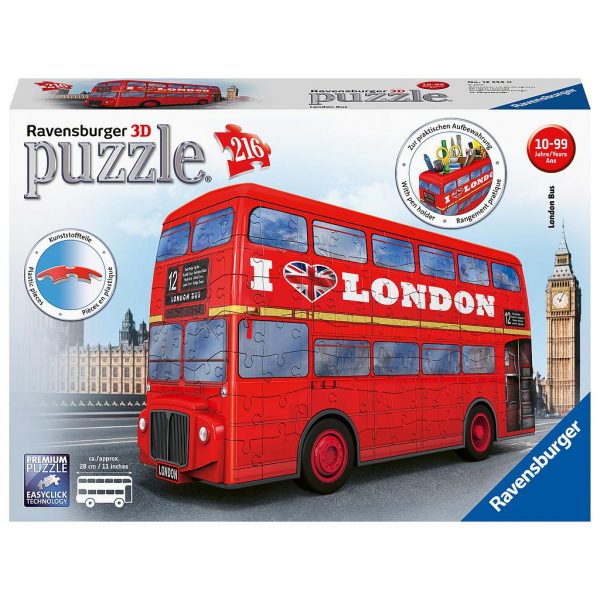 Lontoon bussi, 3D palapeli kynäkuppi 216 palaa, Ravensburger