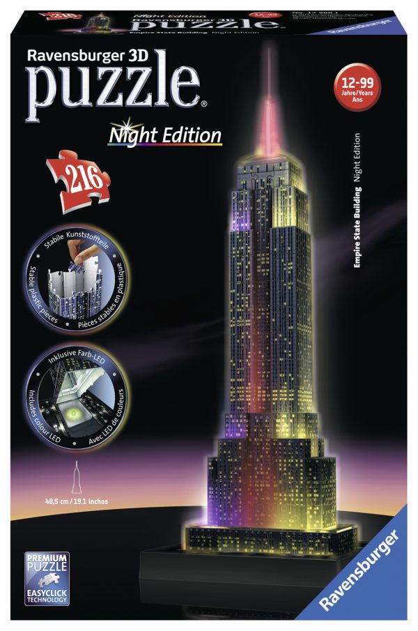 Empire State Building - Night Edition, 3D palapeli 216 palaa, Ravensburger