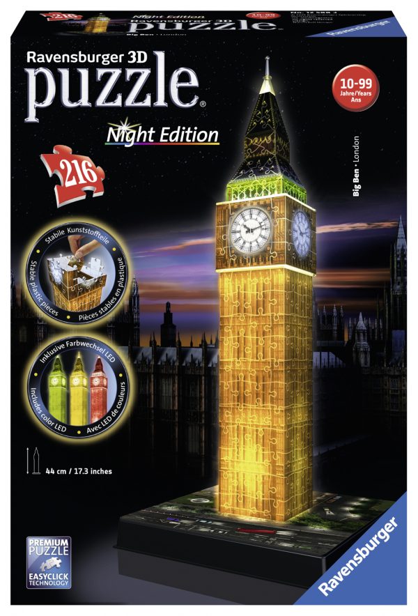Big Ben: Night Edition, 3D palapeli 216 palaa, Ravensburger