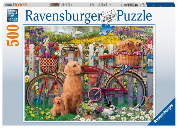Cute Dogs in the Garden 500 palaa palapeli, Ravensburger