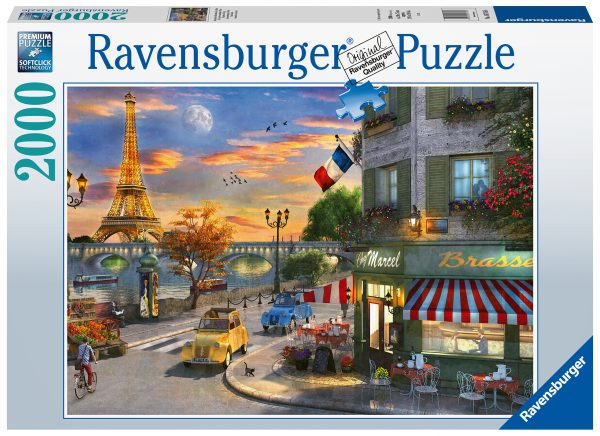 Auringonlasku Pariisissa, palapeli 2000 palaa, Ravensburger