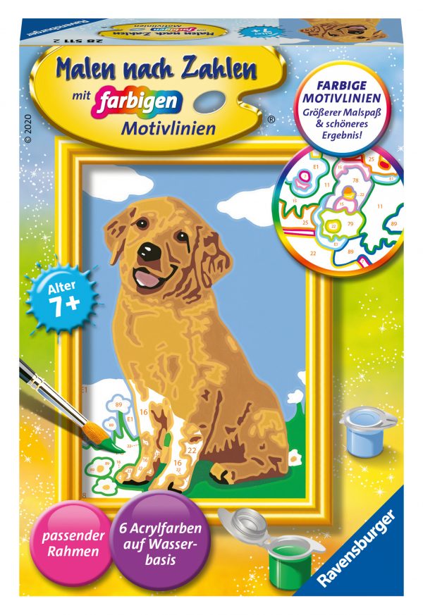 Ravensburger Maalaa numeroiden mukaan " Pieni kultainennoutaja"