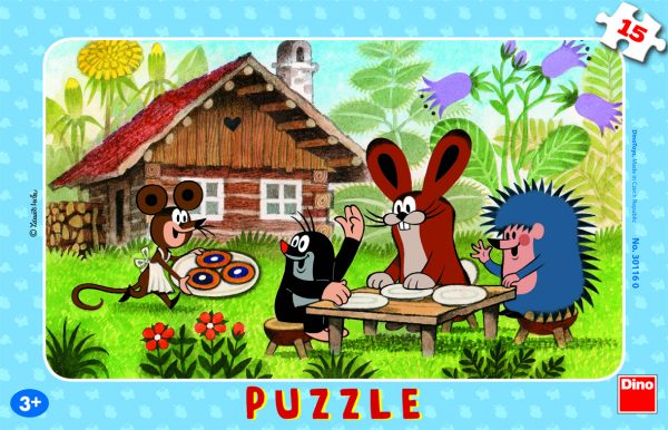 Dino Frame Puzzle 15 pc small, Little Mole