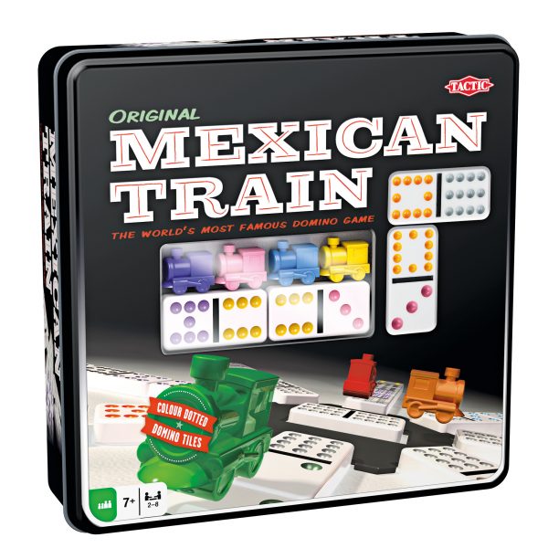 Tactic Board Game  Mexican Train - Tin Box