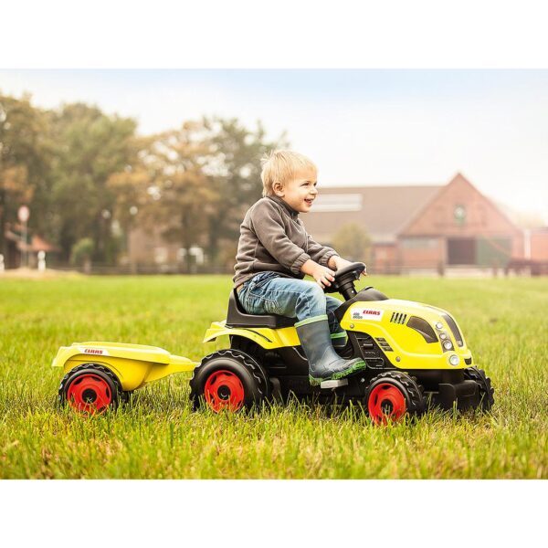 Smoby Claas Farmer XL Polkutraktori ja peräkärry vaal.vihreä - Image 7