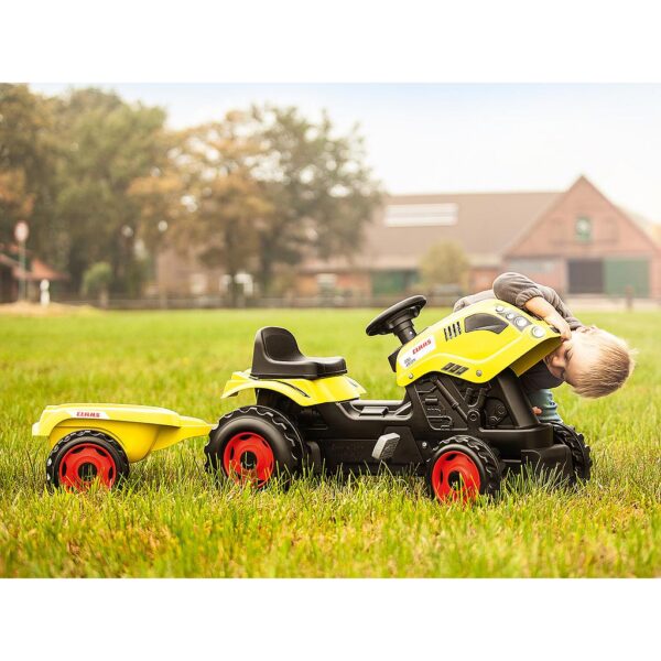 Smoby Claas Farmer XL Polkutraktori ja peräkärry vaal.vihreä - Image 6