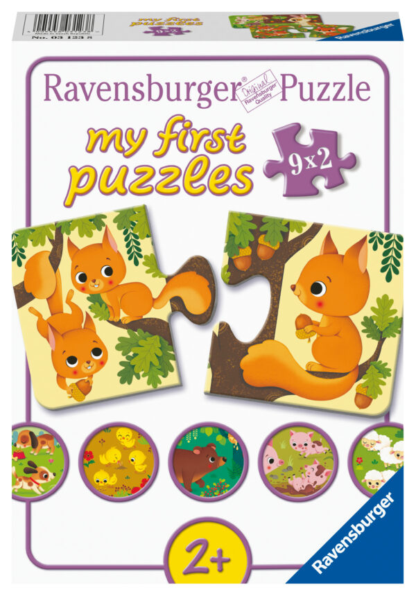Eläimet, minun ensimmäinen palapelini 9×2 pala, Ravensburger