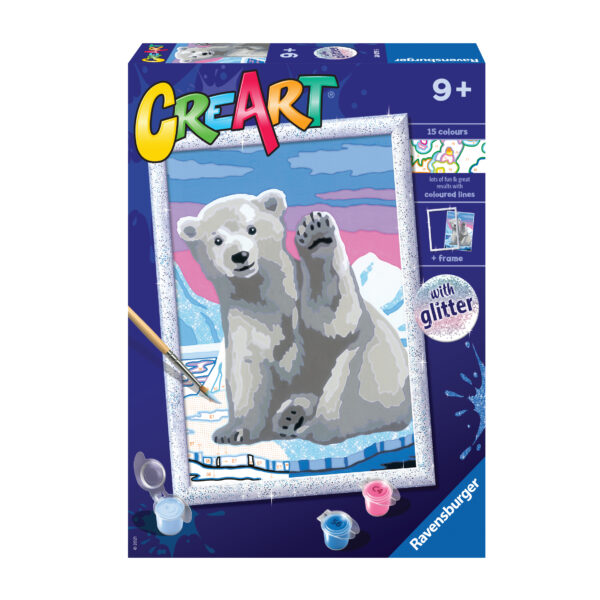 Maalaa numeroiden mukaan Glitter " Pawesome Polar Bear ", Ravensburger