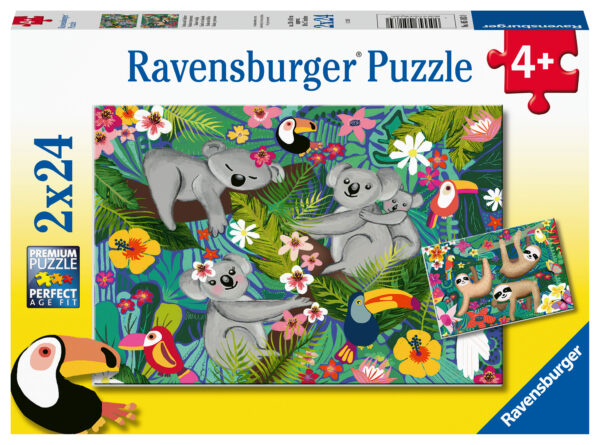 Koalat ja laiskiaiset, palapeli 2x24 palaa, Ravensburger