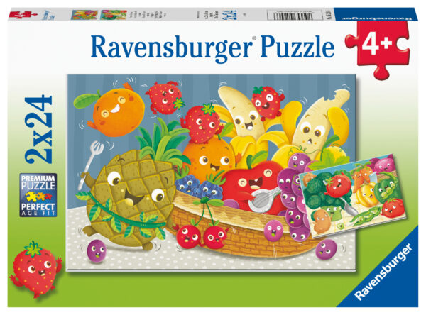 Tuoreet hedelmät ja vihannekset, palapeli 2x24 palaa, Ravensburger