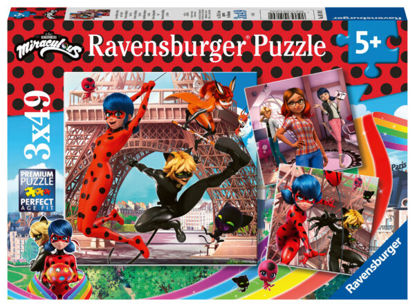 Miraculous, palapeli 3x49 palaa, Ravensburger