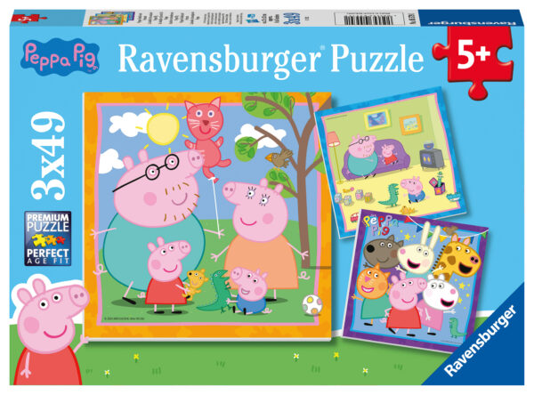 Pipsa possu, palapeli 3x49 palaa, Ravensburger