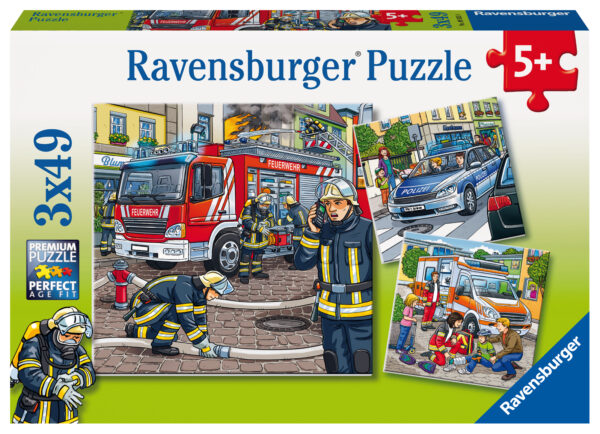 Pelastuspalvelu, palapeli 3x49 palaa, Ravensburger