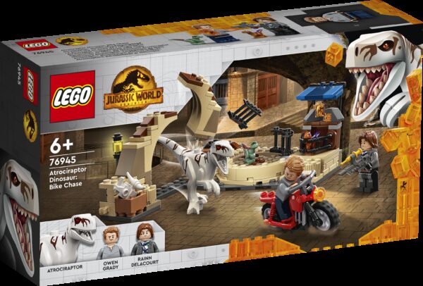 LEGO Jurassic World  Atrociraptor-dinosauruksen moottoripyörätakaa-ajo 76945