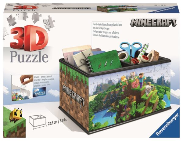 Minecraft säilytyslaatikko, 3D palapeli 223 palaa, Ravensburger