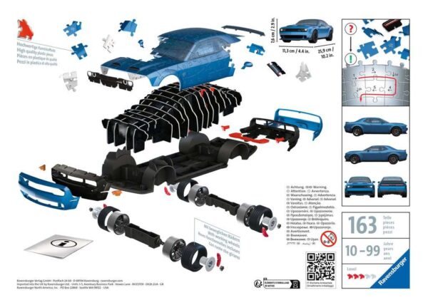 Dodge Challenger, 3D palapeli 108 palaa, Ravensburger - Image 2