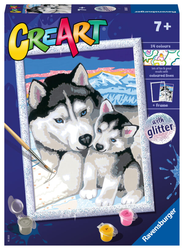 Maalaa numeroiden mukaan "Cute Huskies", Ravensburger