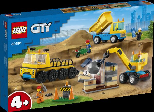 LEGO City Construction Trucks and Wrecking Ball Crane 60391