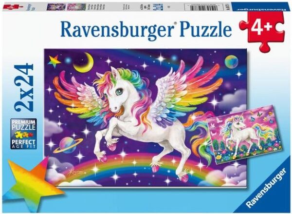 Yksisarvinen ja Pegasus, palapeli 2×24 palaa, Ravensburger