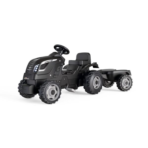 Smoby Farmer XL MustaTraktori+ peräkärry - Image 3