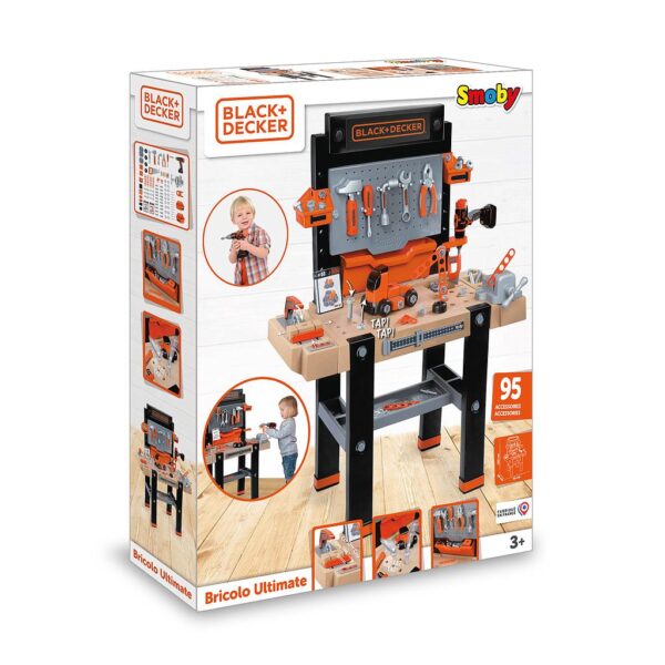 Smoby Black&Decker Bricolo Ultimate työkalupenkki 95 osaa