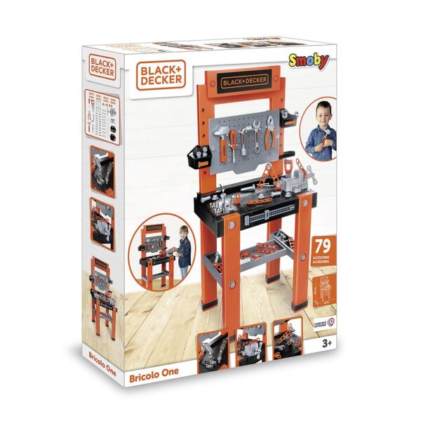 Smoby Black&Decker Bricolo One -työkalupöytä 79 osaa