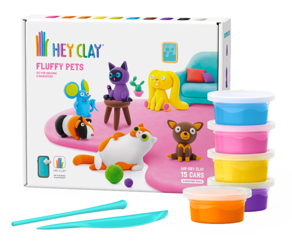 Pörröiset Eläimet 15 kpl, mouvailumassa HEY CLAY