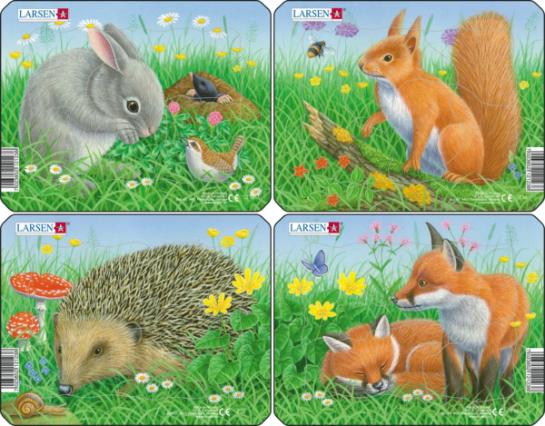 Orava, kani, siili, kettu 5p kehyspalapeli, Larsen