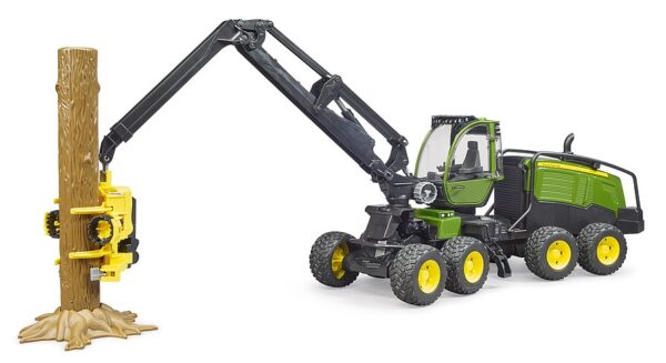 BRUDER 02135 John Deere 1270G -harvesteri ja puunrunko
