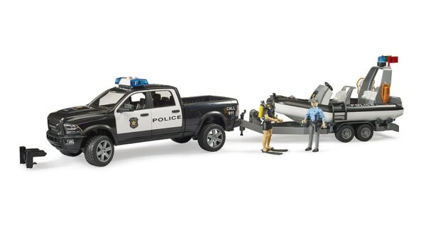 BRUDER 02507 Dodge Ram 2500-poliisiauto, poliisivene ja hahmot - Image 2