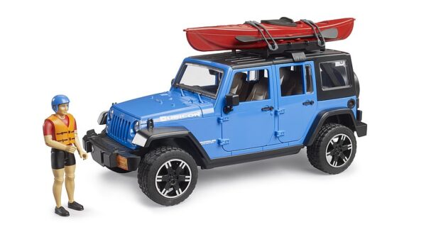 BRUDER 02529 Jeep Wrangler Rubicon Unlimited kajakin ja meloajan kanssa