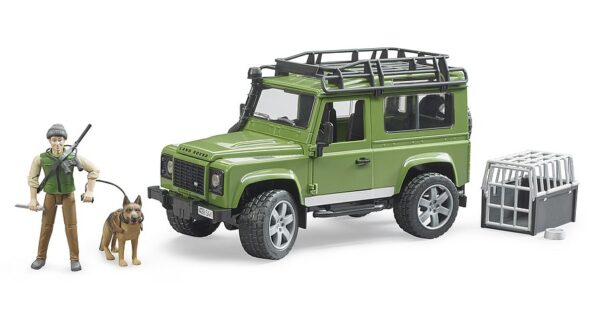BRUDER 02587 Land Rover Defender, metsänvartija ja koira