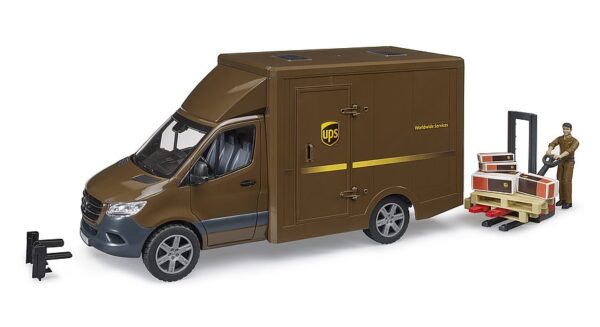 BRUDER 02678 MB Sprinter UPS, kuljettaja ja lisävarusteita