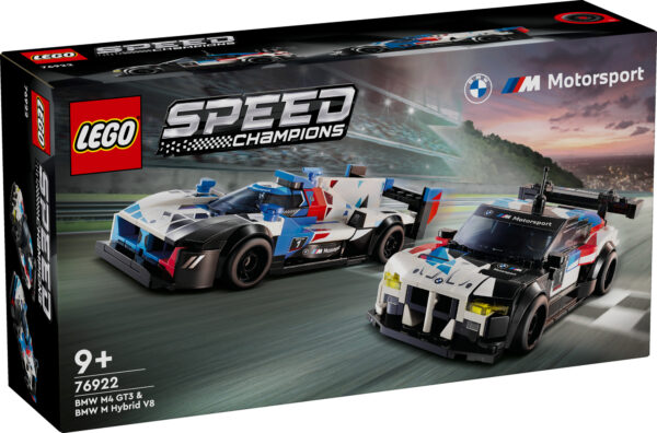 LEGO Speed ​​Champions BMW M4 GT3‑ ja BMW M Hybrid V8 ‑kilpa-autot 76922
